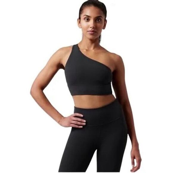 ATHLETA Other - Athleta Athena Women's Black One-Shoulder Sports Bra Size M Powervita D-DD NEW